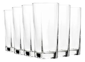 2X Jogo De Copos De Vidro Fundo Grosso Quadrado Linha Cris 2X Jogo De Copos De Vidro Fundo Grosso Quadrado Linha Cris