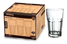 2X Jogo De Copos Em Vidro 340Ml Agua Suco Refrigerante Peças