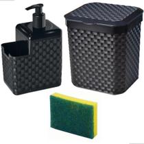 2X Jogo De Pia Porta Detergente Lixeira Organizador Cozinha 2X Jogo De Pia Porta Detergente Lixeira Organizador Cozinha