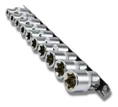 2X Jogo De Soquete Torx Fêmea Enc 1/2 Do E8 Ao E24 C/10 Pçs