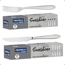 2X Jogo Garfo Faca Inox 24 Peças Bar Restaurante Buffet Talh 2X Jogo Garfo Faca Inox 24 Peças Bar Restaurante Buffet Talh