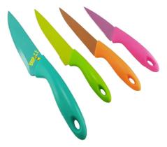 2X Jogo Kit De Facas De Cozinha Jogo 4 Un Coloridas Aço Inox 2X Jogo Kit De Facas De Cozinha Jogo 4 Un Coloridas Aço Inox