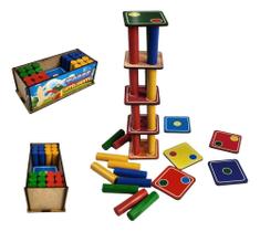 2X Jogo Puzzle Torre Inteligente Madeira Montessori Estratég