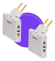 2X Kit 02 Pino Adaptador Benjamin T Articulado Dobrável Toma