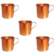 2X Kit 05 Canecas Moscow Mule Alumínio Cor Cobre 350Ml