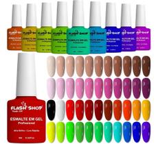 2X Kit 06 Esmaltes Em Gel Led Uv 7.5Ml Unhas Gel Acrigel