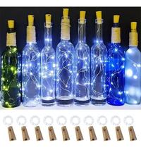 2X Kit 10 Branco Frio Fio Fada Cordão De Luz Bateria 2M 20 L