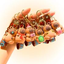 2X Kit 10 Chaveiros Capivara De Borracha Silicone Sortidos C