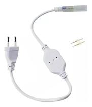 2X Kit 10 Conector Rabicho Mangueira Led Chata Plug Tomada F