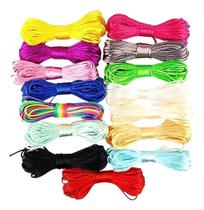 2X Kit 10 Cores Fio Cordão Cetim Seda Rabo De Rato 1Mm - 100