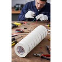 2x Kit 10 Fitas Isolantes Antichama Branca 100m x 19mm Alta 2x Kit 10 Fitas Isolantes Antichama Branca 100m x 19mm Alta