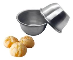 2X Kit 10 Formas P/Pão De Queijo Grande 5Cm Cor Cinza