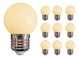 2X Kit 10 Lâmpada Bolinha Led 3W 3000K Bivolt Branco Quente