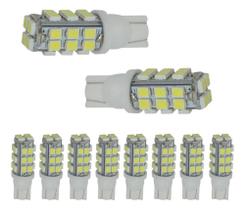 2X Kit 10 Lampada T10 28 Led Branca Luz Pingo