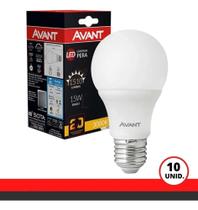 2X Kit 10 Lampadas Led 15W Bulbo Pera 3000K Branco Quente Av