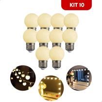 2X Kit 10 Lâmpadas Led Bolinha 3W Camarim Varal Decorativa C