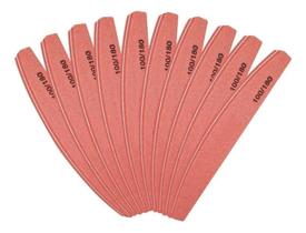 2X Kit 10 Lixas Buffer Larga Polidora Opi Rosa