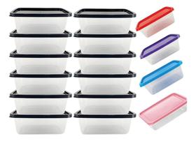 2X Kit 10 Potes 1 Litro Marmita Fitness Freezer Microondas 2X Kit 10 Potes 1 Litro Marmita Fitness Freezer Microondas