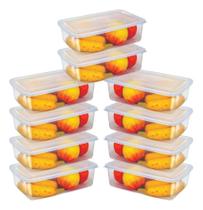 2X Kit 10 Potes 1 Litro Transparente Marmita Fitness Bpa F 2X Kit 10 Potes 1 Litro Transparente Marmita Fitness Bpa F