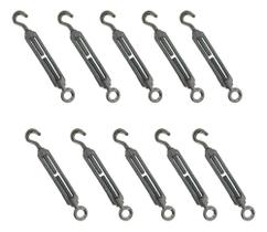 2X Kit 10 Unidades Esticador Para Cabo De Aço Gancho Olhal 5