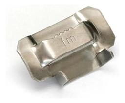 2X Kit 100 Fechos Para Fita De Cintar Poste Em Aço Inox 3/4