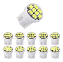 2X Kit 100 Lampada T10 8 Led Branca Pingo Luz 6000K