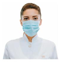 2X Kit 100 Máscara Tripla Camada Clipe Nasal Leve Confortáve