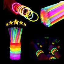 2X Kit 100 Pulseiras Neon Balada Brilho Fluorescente Festa 2X Kit 100 Pulseiras Neon Balada Brilho Fluorescente Festa