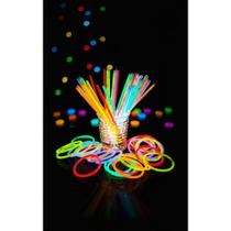 2x Kit 100 Pulseiras Neon Festa Balada Brilho Fluorescente 2x Kit 100 Pulseiras Neon Festa Balada Brilho Fluorescente