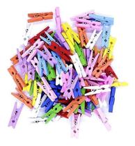 2X Kit 100 Unidades Mini Pregadores 2,5 Cm Coloridos