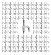 2X Kit 1000 Grampo Fixa Fio Cabo Coaxial Rg6 8Mm Branco Pret