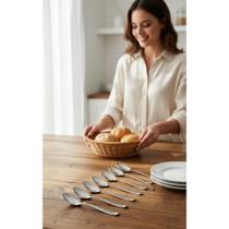 2x Kit 12 Colheres Café Chá 12cm Inox - Sofisticação Diária