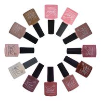 2X Kit 12 Esmaltes Em Gel Led Uv Unhas Acrigel Com Anvisa