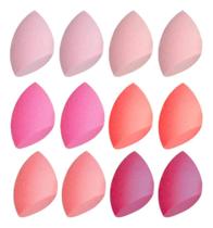 2X Kit 12 Esponjas De Maquiagem Chanfradas Base Make Up