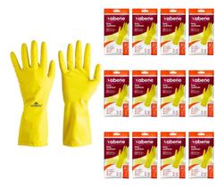 2X Kit 12 Luva Latex Amarela Multiuso Limpeza Borracha Louça
