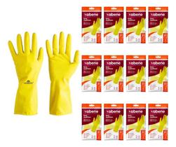 2X Kit 12 Luva Latex Amarela Multiuso Limpeza Borracha Louça