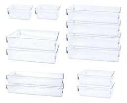 2X Kit 12 Organizador Acrílico Transparente Empilhável Mod