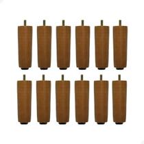 2X Kit 12 Pé De Cama Box Pés Madeira 12 Cm Cama De Casal Kin