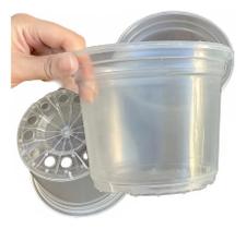 2X Kit 12 Vasos Transparentes Plástico Orquídea Adulta Pote