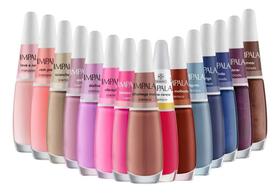 2X Kit 15 Esmalte Impala Combo Tons Azuis Rosas Coleção Inve