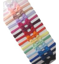 2X Kit 15 Laços De Cabelo Bebê Na Meia Seda Rn + Full