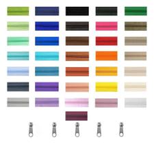 2X Kit 15 Metros Ziper Nº 5 E 30 Unidades De Cursor Nº 5 2X Kit 15 Metros Ziper Nº 5 E 30 Unidades De Cursor Nº 5