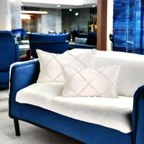 2X Kit 2 Almofada Baguete Retangular Suede Cheia 50X30Cm Dec