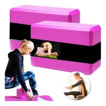 2X Kit 2 Bloco Tijolo De Pilates Yoga Fitness Eva Alta Densi