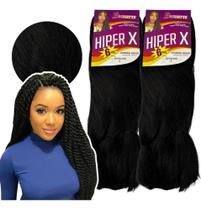 2X Kit 2 Cabelo Jumbo Jumbão Hiper X Box Braid 400 Gramas