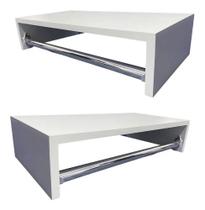 2X Kit 2 Cabideiros De Parede Arara Porta Roupas Quarto Clos