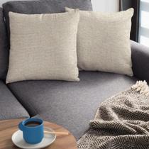 2X Kit 2 Capas De Almofada Em Linho Cru Bege 45X45 Chic 2X Kit 2 Capas De Almofada Em Linho Cru Bege 45X45 Chic
