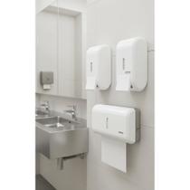 2x Kit 2 Dispensers Sabonete/Álcool Gel + Toalheiro Compacto