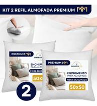 2X Kit 2 Enchimento De Almofada Recheio 50X50 Silicone Anti