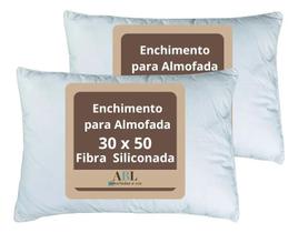 2X Kit 2 Enchimento Para Almofadas Fibra Siliconada 30X50 Cm